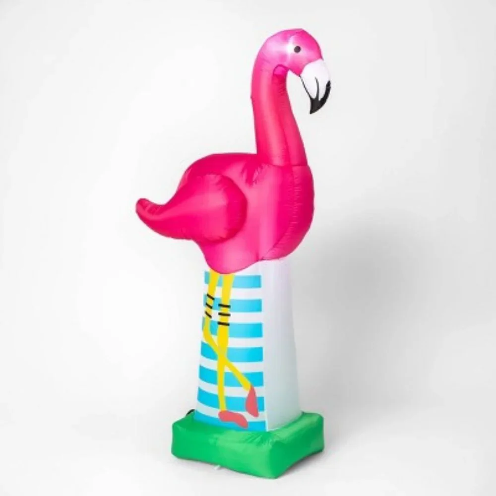 SUN SQUAD 6' Inflatable LED LIGHT UP Pink Flamingo Party Decoration